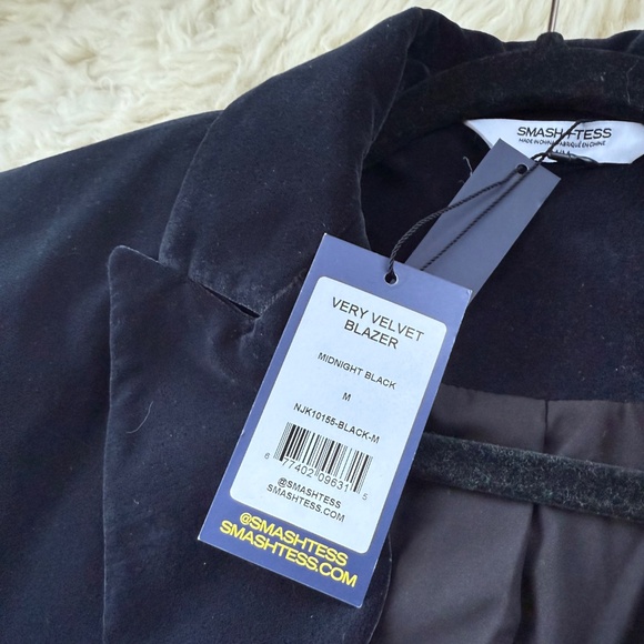 Smash + Tess Very Velvet Blazer Midnight Black Medium - Picture 11 of 12